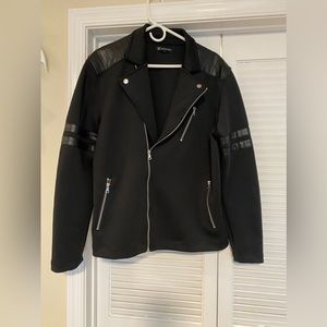 Funky Black lightweight poly/vegan leather jacket